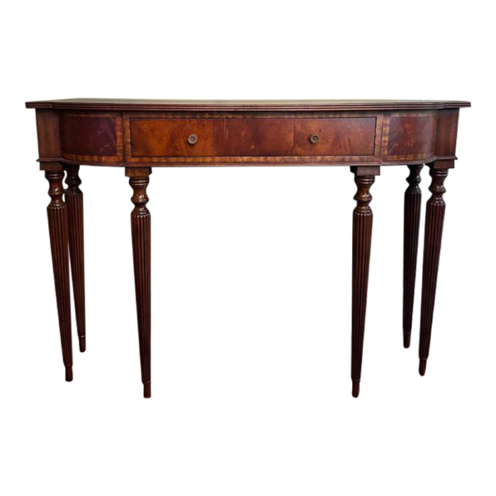 stunning maitland smith cornell mahogany inlay console table 7766