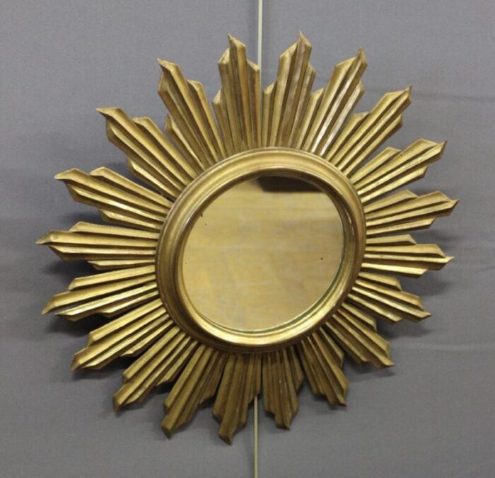 sun mirror in carved and gilded wood 1970 7476