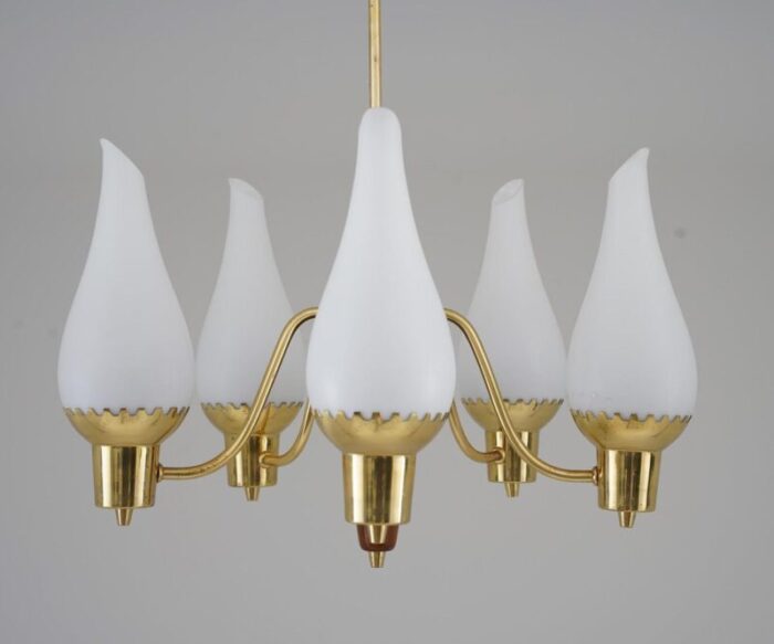 swedish modern pendant in brass and glass 2