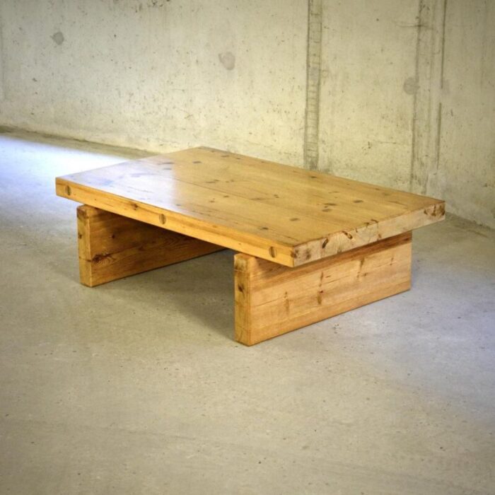 swedish pine coffee table by roland wilhelmsson 1970s 0532