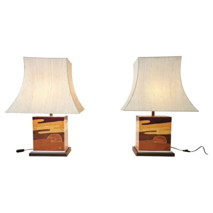 table lamps by jean claude mahey 1970s set of 2 1