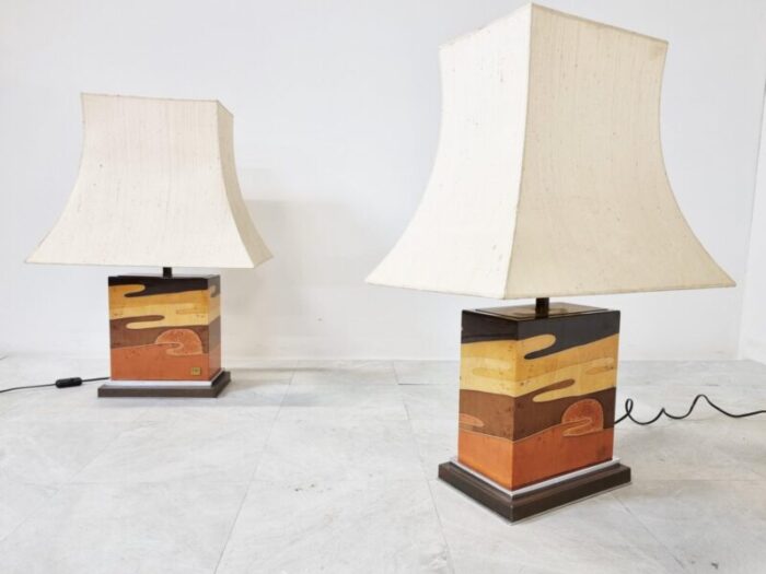 table lamps by jean claude mahey 1970s set of 2 2