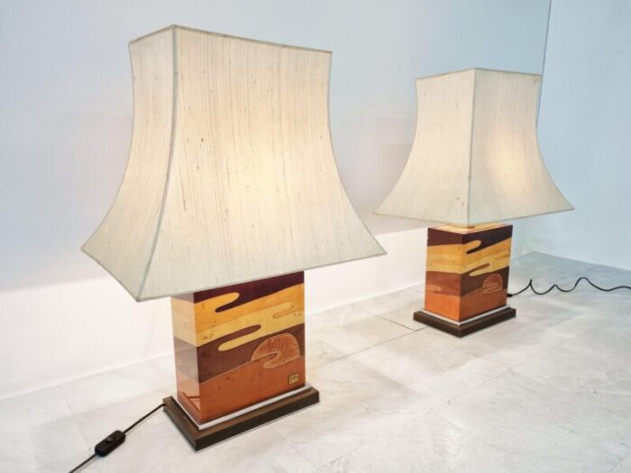 table lamps by jean claude mahey 1970s set of 2 6