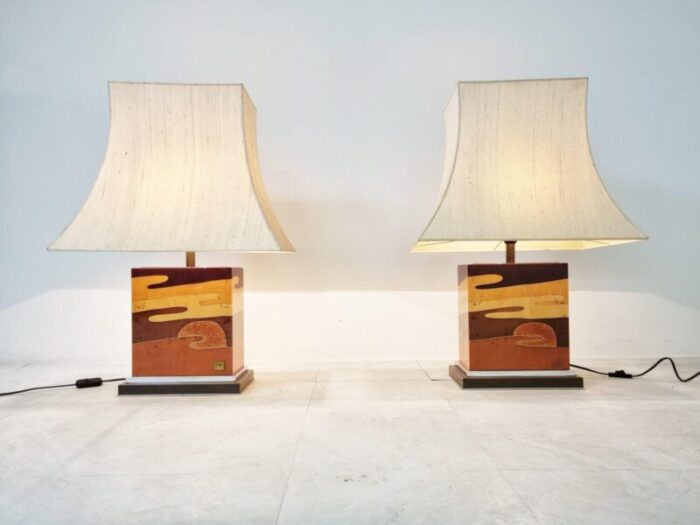 table lamps by jean claude mahey 1970s set of 2 8