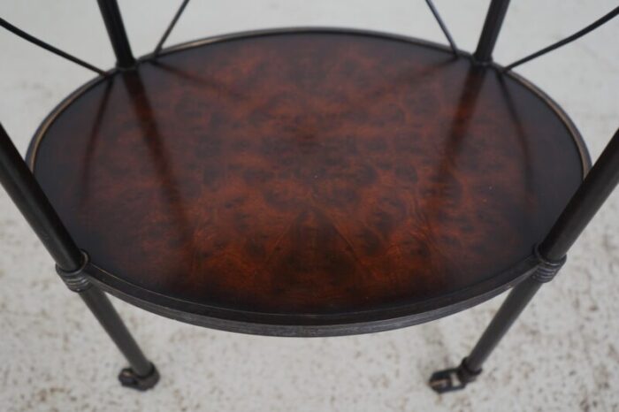 theodore alexander regency style oval burl walnut occasional table 3237