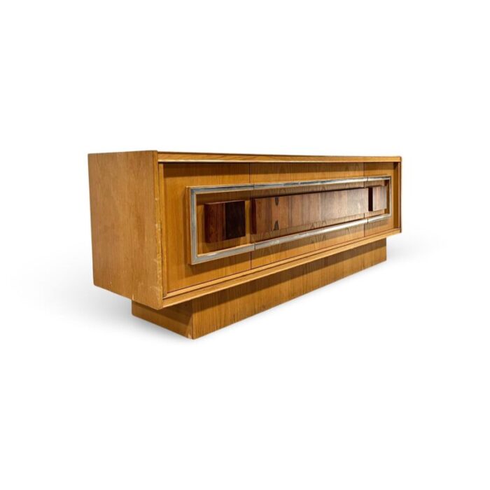 tobago furniture brutalist mid century modern oak and rosewood lowboy dresser c 1970s 2131