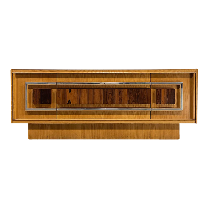 tobago furniture brutalist mid century modern oak and rosewood lowboy dresser c 1970s 7062