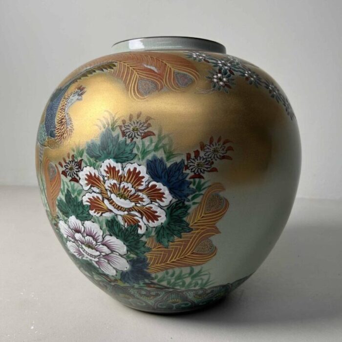 traditional son ware ikebana flower vase 1970s 7489