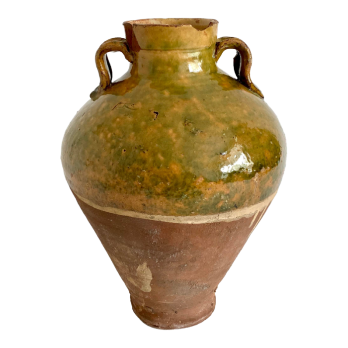 turkish glazed terracotta oil pot urn 0259