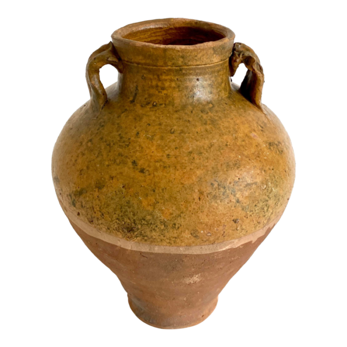 turkish glazed terracotta oil pot urn 2241