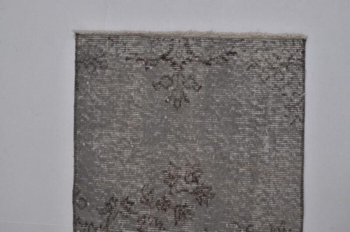 turkish grey handknotted runner rug 1960s 8275