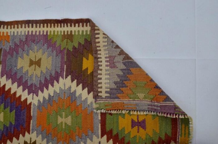 turkish handmade wool kilim rug 1960s 1214