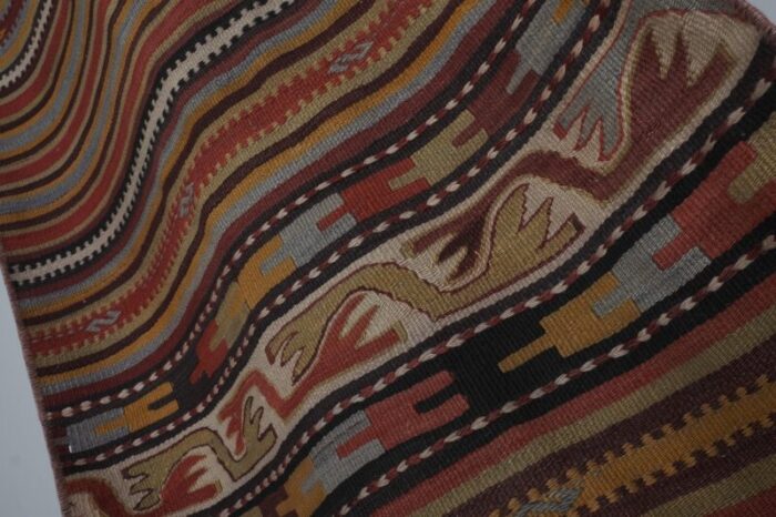 turkish kilim runner hand woven wool long runner 8621