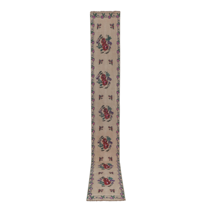 turkish needlepoint kilim runner rug 111 x 412 9755