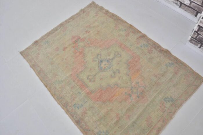 turkish wool faded rug 1960s 2999