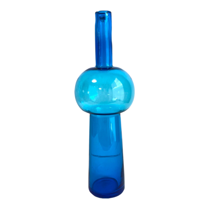 veart venezia art glass vase decanter murano italy turquoise blue sculptural vessel 2299