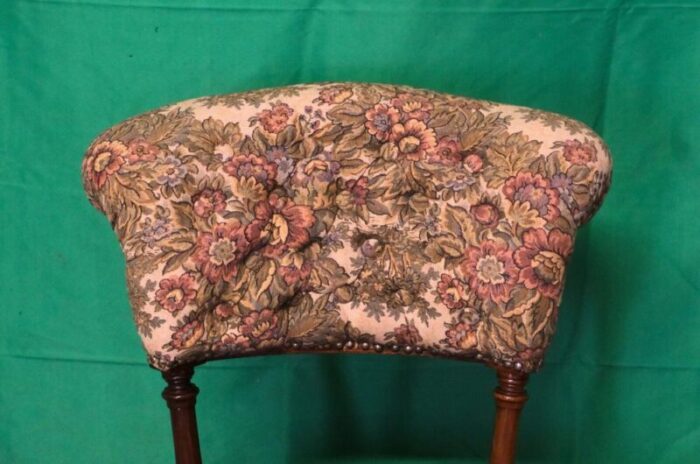 victorian nursing chair with flowers and castors 1890 5792