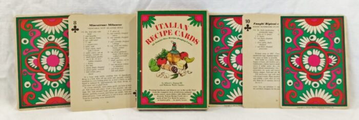 vintage 1972 italian recipe cards 52 jumbo size italian recipe playing cards in box 1270