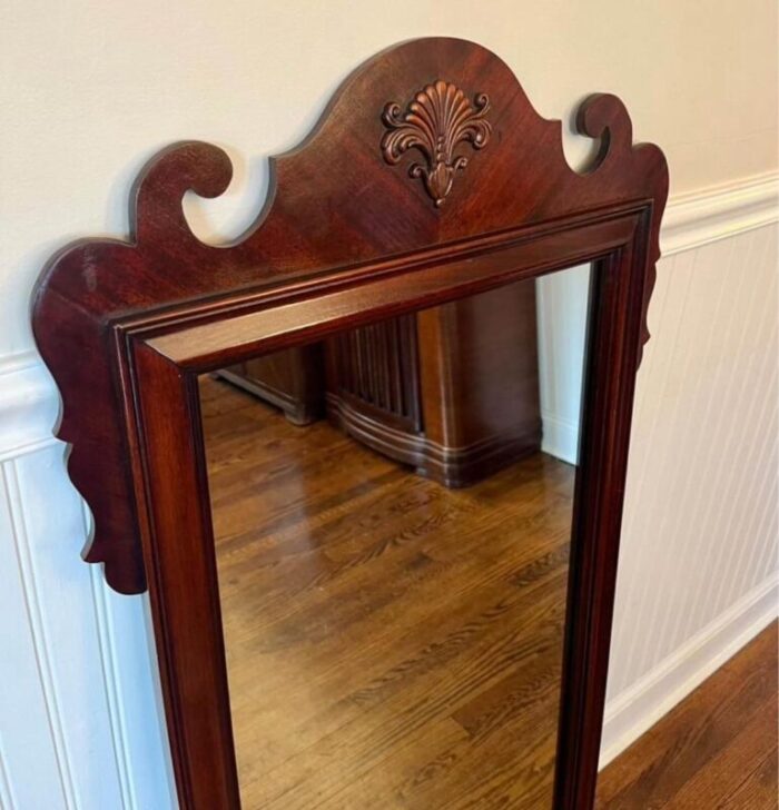 vintage 1980s lane furniture mahogany wood tall mirror 5391