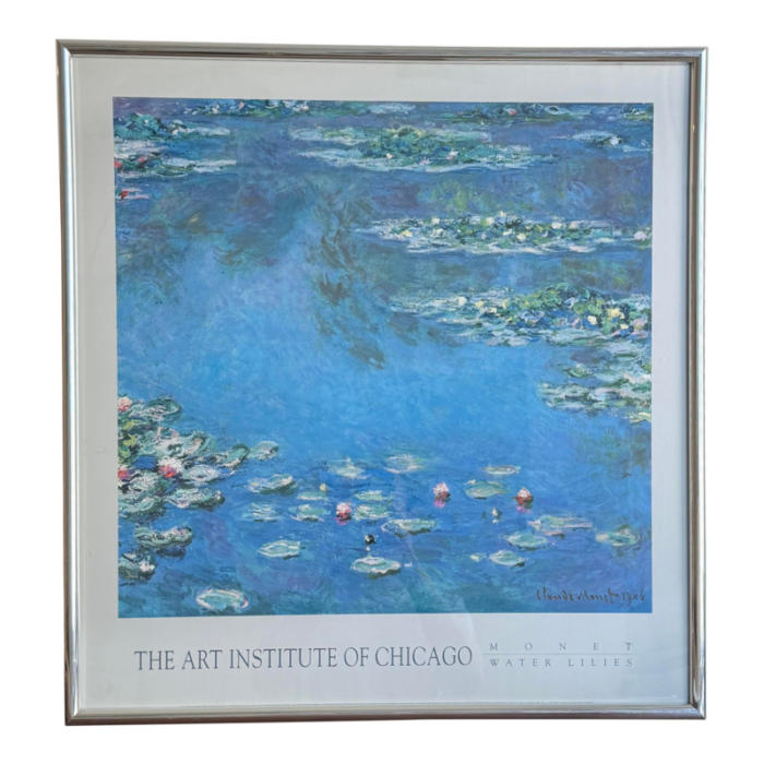 vintage 1990 claude monet water lilies poster art institute of chicago collection 4421