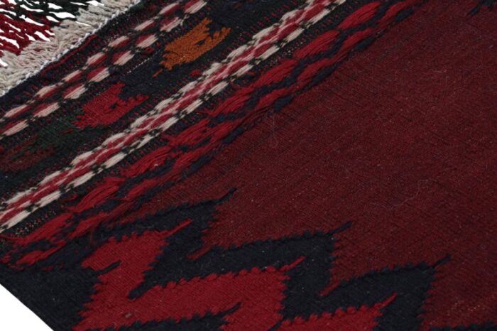 vintage afghan kilim runner in burgundy with chevrons from rug and kilim 0509