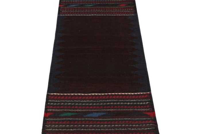 vintage afghan kilim runner with stripes and brown open field from rug and kilim 2798