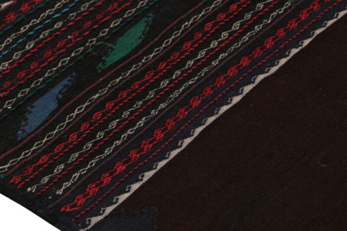 vintage afghan kilim runner with stripes and brown open field from rug and kilim 4752