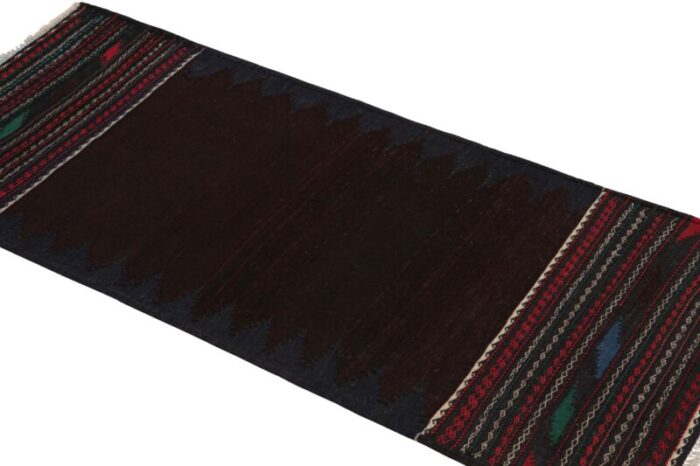 vintage afghan kilim runner with stripes and brown open field from rug and kilim 7258