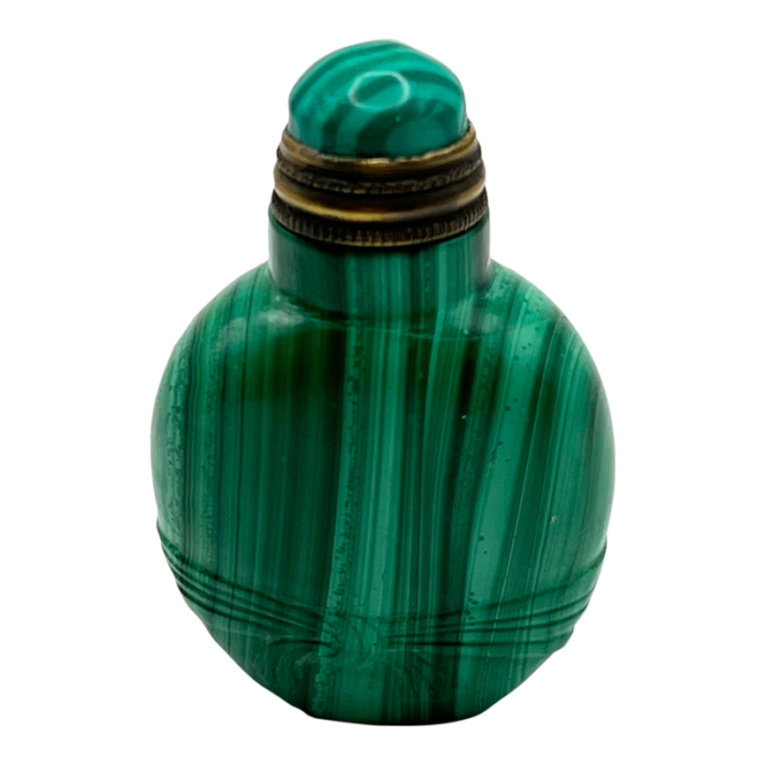 vintage banded malachite snuff bottle 7334