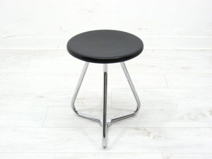 vintage black stool 1970s 9593