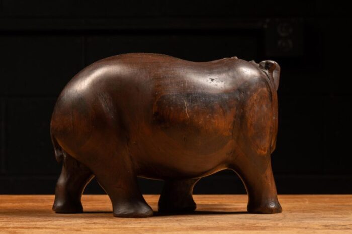 vintage carved hippopotamus sculpture 1751