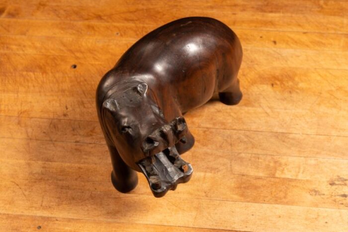 vintage carved hippopotamus sculpture 3500