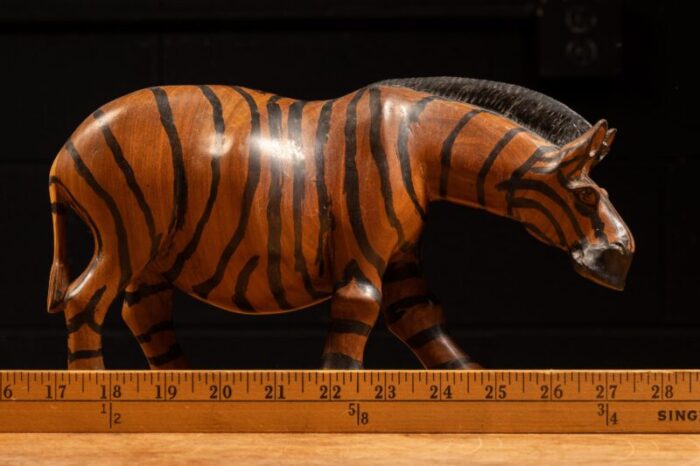 vintage carved zebra sculpture 5193