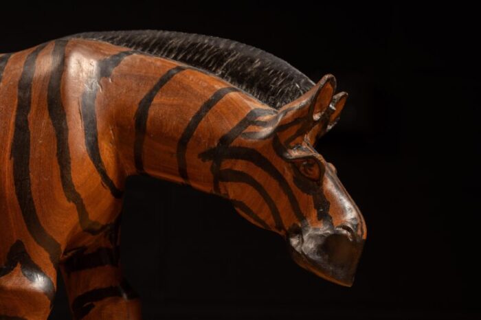 vintage carved zebra sculpture 5890