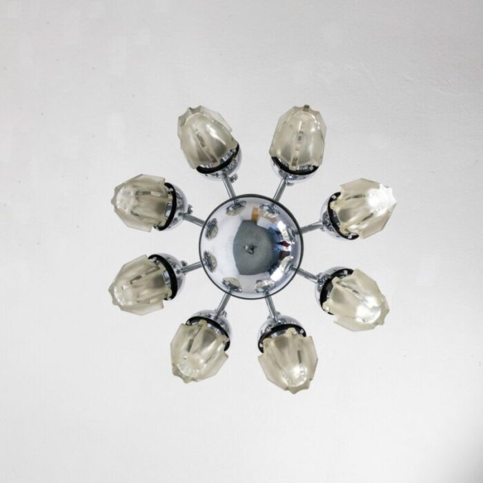 vintage chrome glass pendant light 16