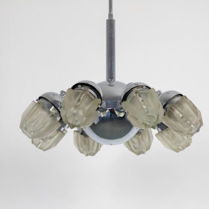 vintage chrome glass pendant light 17