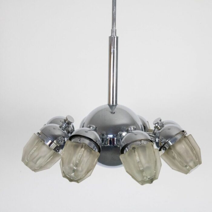 vintage chrome glass pendant light 18