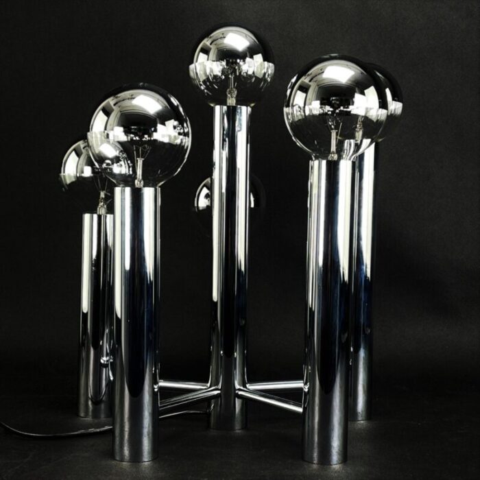 vintage chrome silver table lamp 2