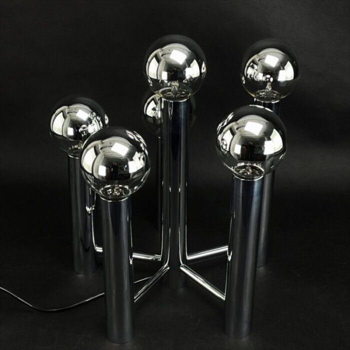 vintage chrome silver table lamp 4