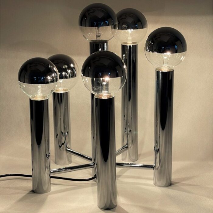 vintage chrome silver table lamp 6