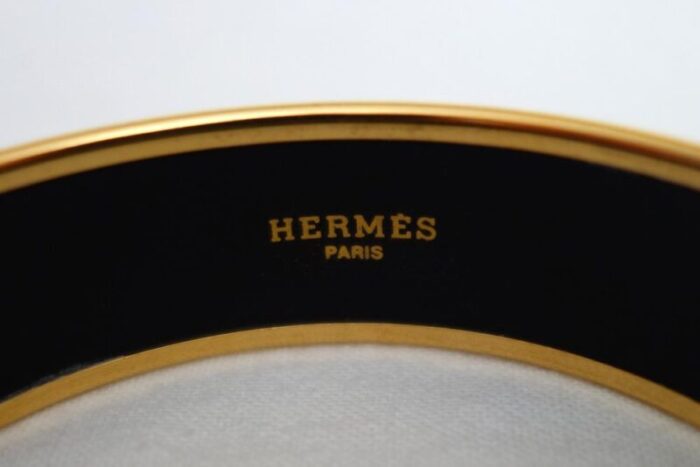 vintage enamel and gold bangle bracelet from hermes 1980s 7591