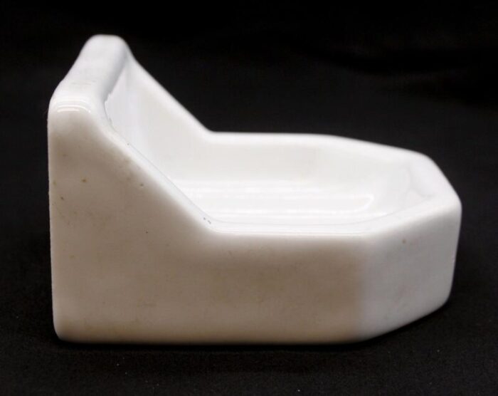 vintage european ceramic white soap dish 6672