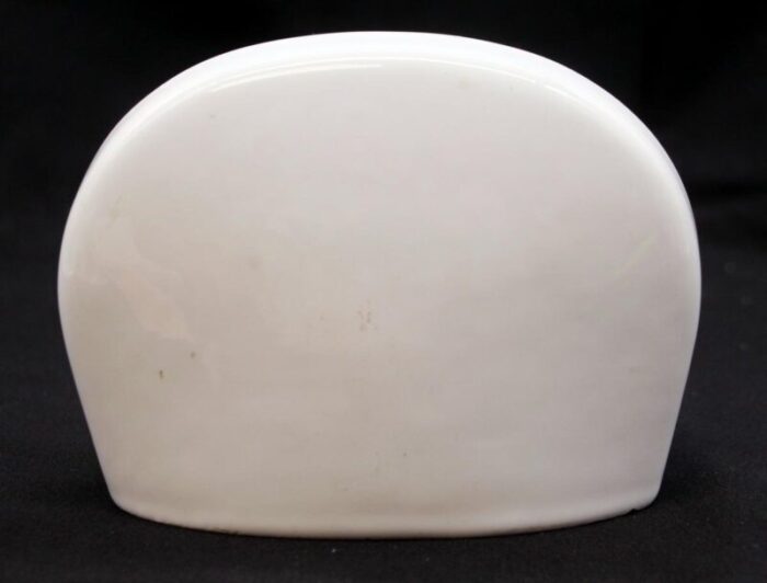 vintage european white ceramic curved soap dish 1015