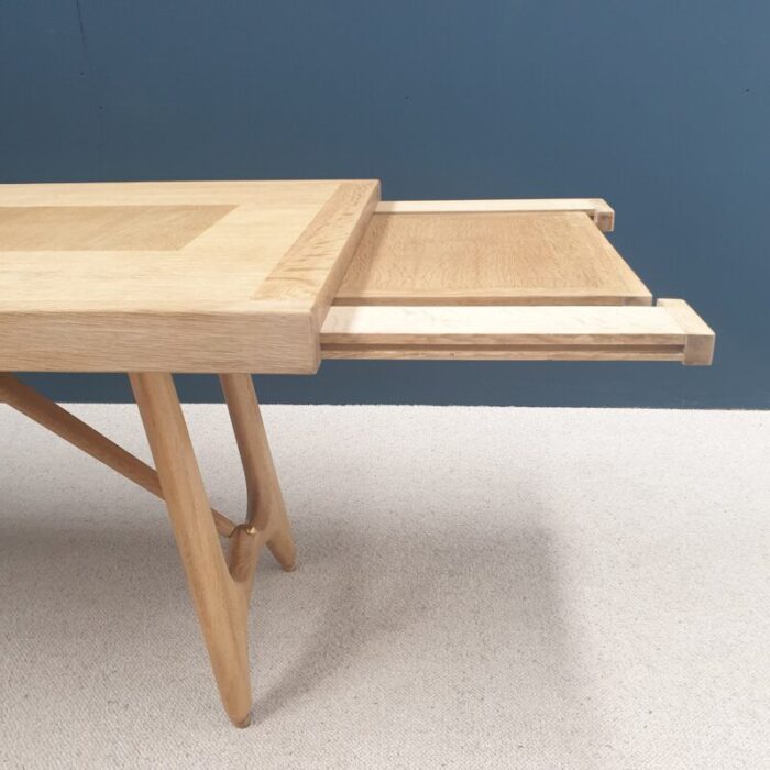 vintage extendable oak dining table by guillerme and chambron for votre maison 1950s 2447