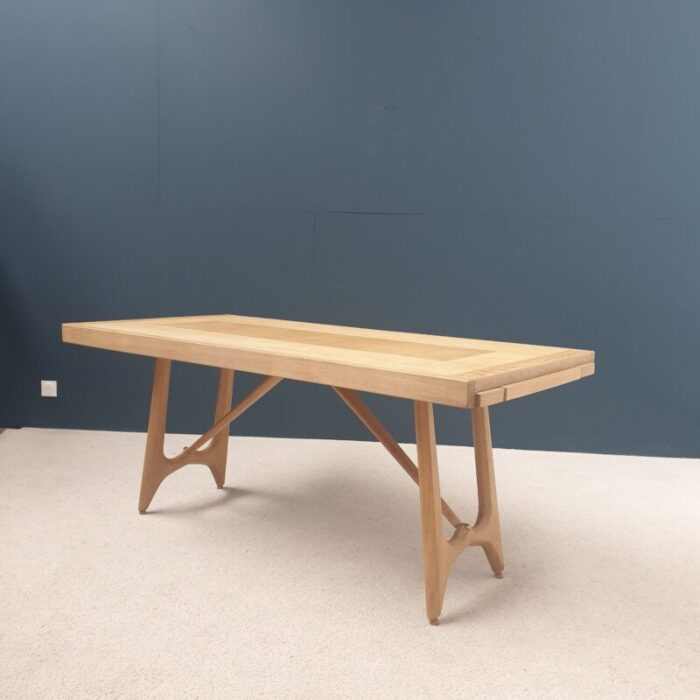 vintage extendable oak dining table by guillerme and chambron for votre maison 1950s 2960