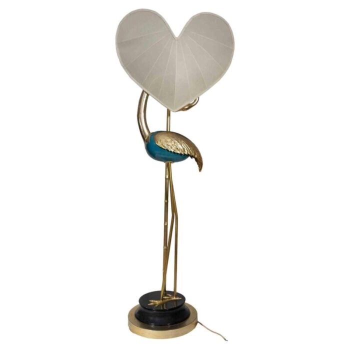 vintage flamingo turquoise and gold lamp lamp by antonio pavia 1970s 1