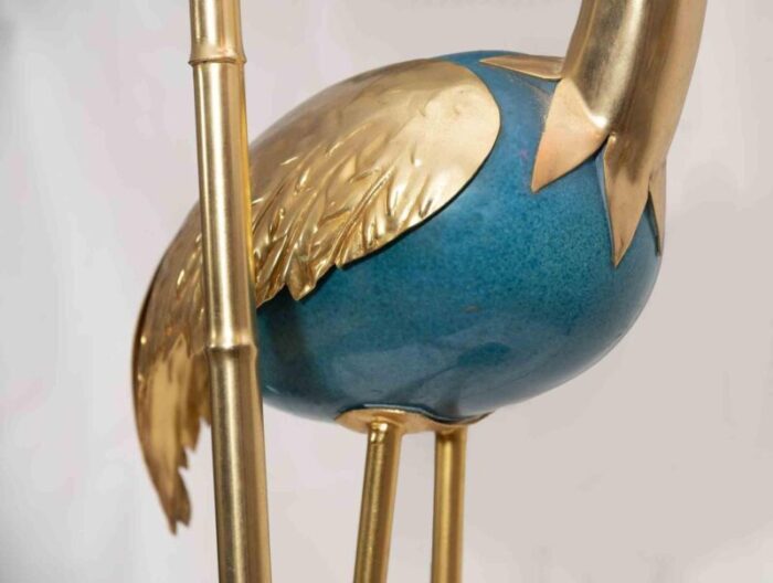 vintage flamingo turquoise and gold lamp lamp by antonio pavia 1970s 5