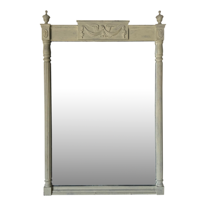 vintage french neoclassical style painted wood wall mirror 0683