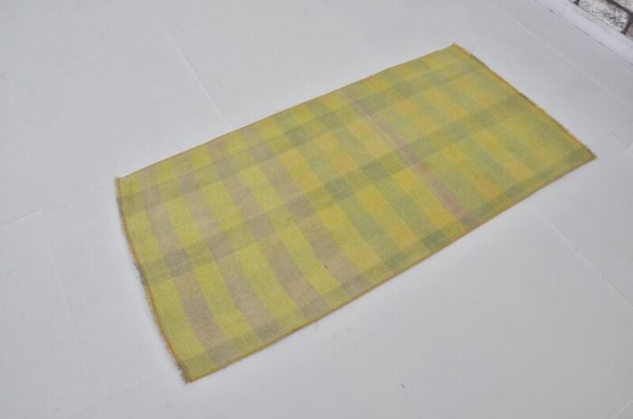 vintage geometric yellow kilim rug 1960 3091