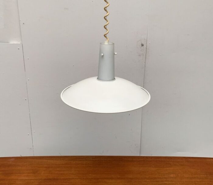 vintage german space age glass and metal pendant lamp from glashuette limburg 17